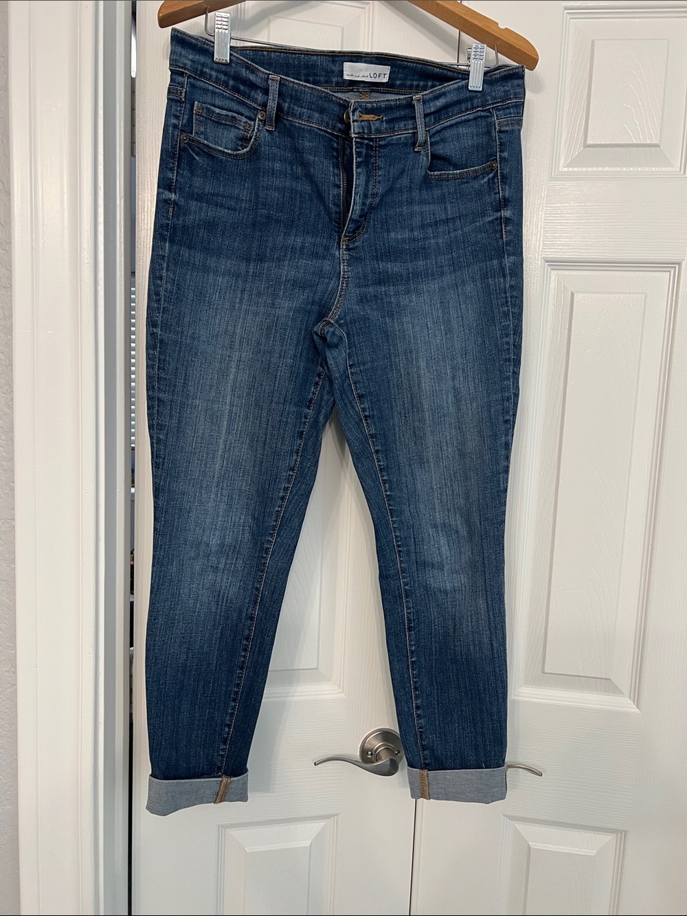LOFT Blue Cropped Slim Jeans
